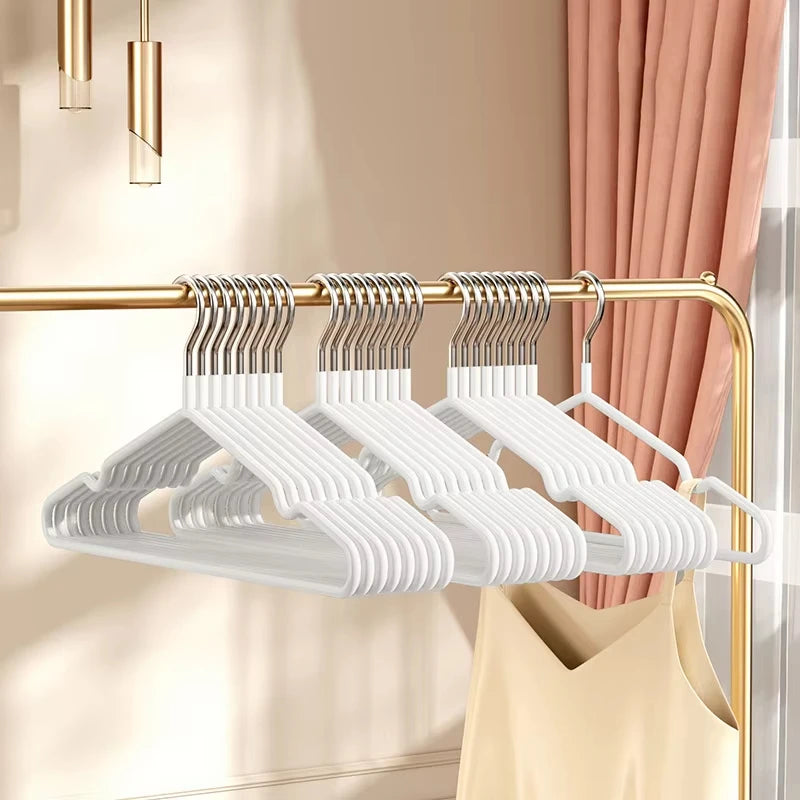 10pcs Metal No-Slip Clothes Hangers – Durable Space-Saving Bedroom Organizers