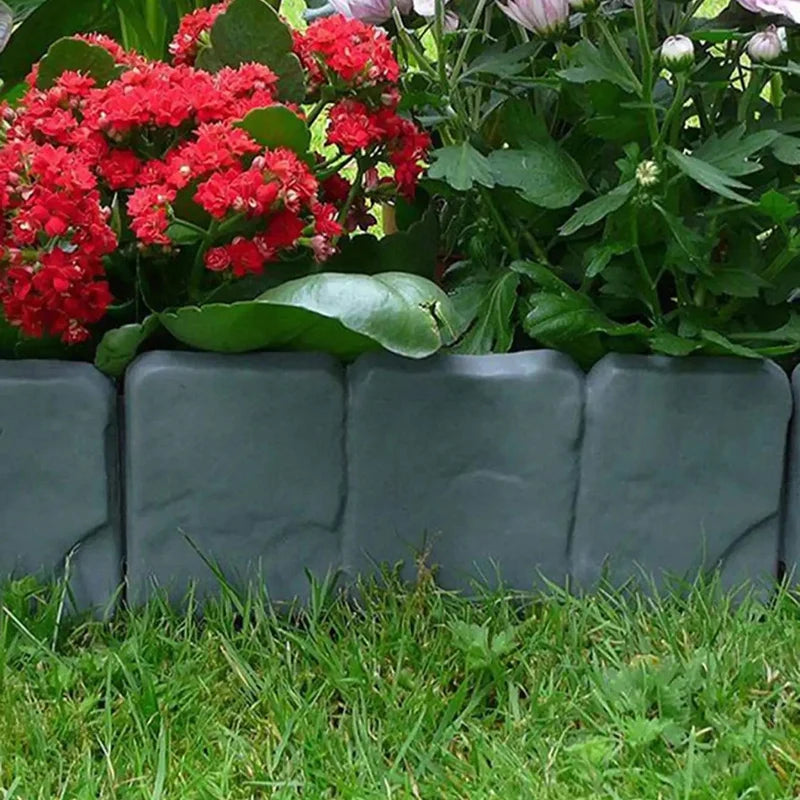 5-10pcs Garden Fence Stakes - Imitation Stone Decorative Plant Border for Lawn, Yard & Landscape DIY Edging