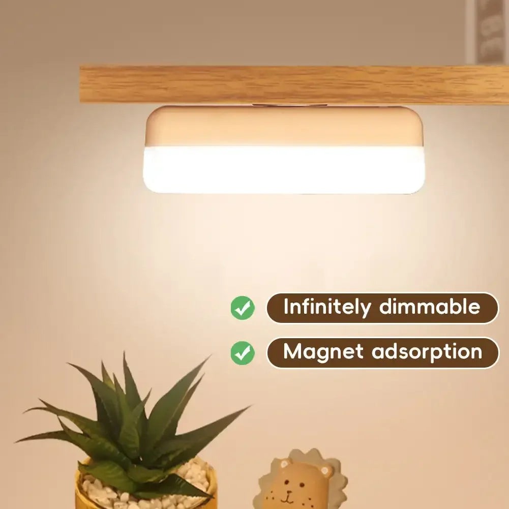 USB Rechargeable LED Desk Lamp - Touch-Control Stepless Dimming Magnetic Reading & Night Light for Bedroom and Study