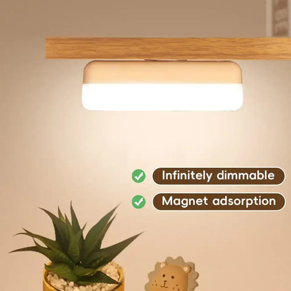 USB Rechargeable LED Desk Lamp - Touch-Control Stepless Dimming Magnetic Reading & Night Light for Bedroom and Study