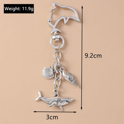 Summer Beach Shell Keychain – Octopus and Starfish Marine Life Pendant for Women, Girls, Handbag Decor, and Gifts