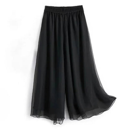 Women’s Classical Chiffon Wide Leg Dance Pants – Loose Fit Modern Ballet & Yoga Training Trousers for Adults & Girls