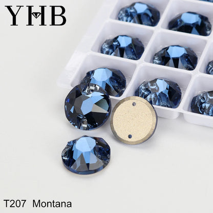 YHB XIRIUS AB Moonlight Glass Crystal — Flatback Sew-On Rhinestones for Garments, Clothes & Bags
