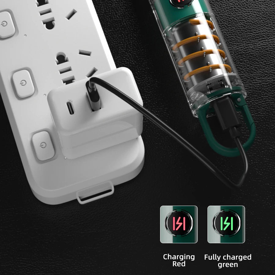 White Laser Flashlight: Internal 18650 Rechargeable Torch with 5 Modes, Zoom, and Hanging Hook - Perfect for Camping