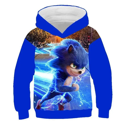 2024 Sonic 3D Kids Hoodie – Cartoon Print Long Sleeve Sweatshirt for Boys & Girls, Spring & Autumn Clothing