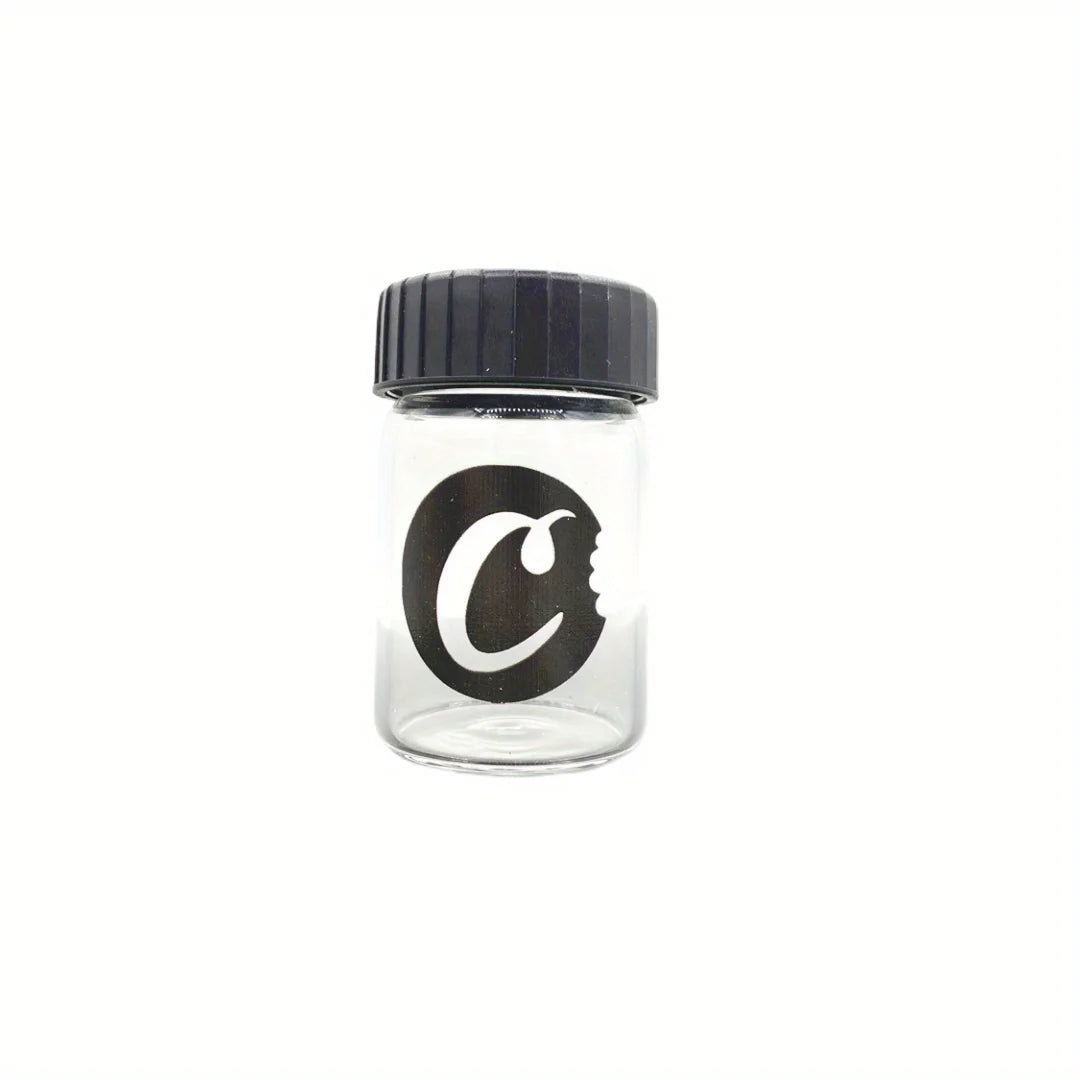 Glass Jar with LED Light — Light-Up Airtight Smoking Storage Bottle with Magnifying Viewing Multi-Use Container