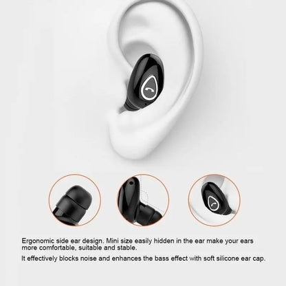 Mini Invisible Bluetooth Earbuds - Wireless HiFi In-Ear Headphones with Mic for Music, Gaming and Sports