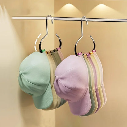 5PCS Manganese Steel Round Hooks — Strong Multi-Purpose Hangers for Hats, Ties, Scarves & Bags
