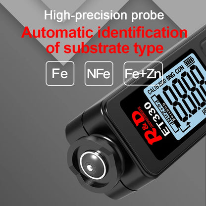 R&D ET330+Zn Car Paint Thickness Gauge - 0–1500μm Fe & NFe Coating Tester for Automotive Metal Surfaces