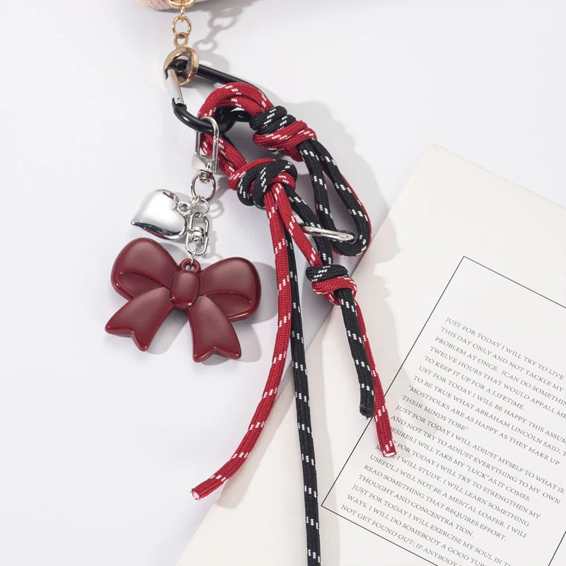 Kawaii Heart Leather Keychain - Trendy Chocolate Pendant Bag Charm Decorative Accessory