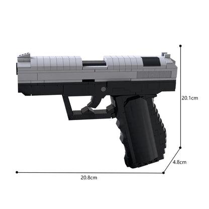 Secret Agent Tactical Pistol MOC Building Blocks - High-Detail Semi-Automatic Gun Model DIY Brick Set