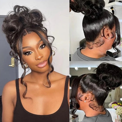 Invisi Strap 360 Lace Front Human Hair Wig – Preplucked 250% Density Body Wave HD Lace, Glueless Wig