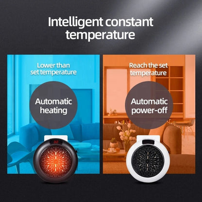 Portable Electric PTC Ceramic Heater — Mini Hot Air Fan for Home, Desktop, or Wall Mount Winter Heating