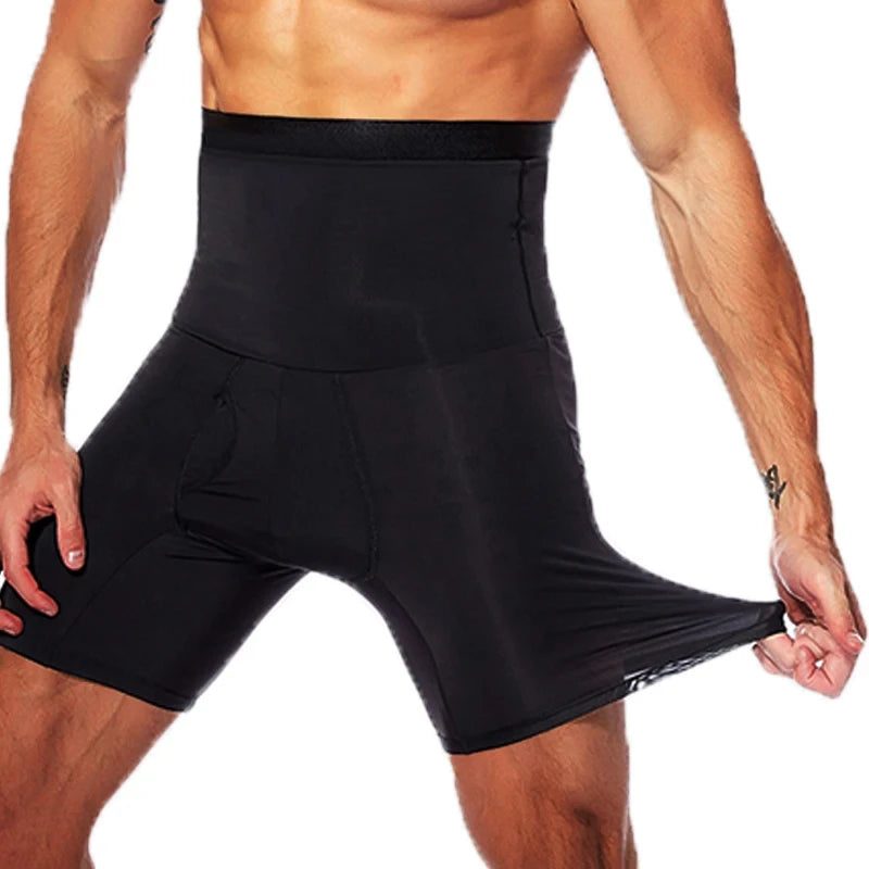 Men’s High Waist Tummy Control Shaper Shorts – Compression Body Shapewear, Belly Slimming Boxer Underwear & Waist Trainer Faja Pants