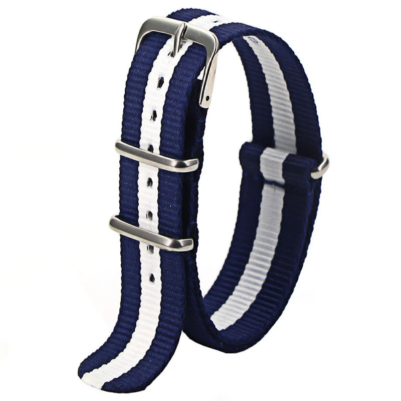 Nylon Watch Strap 16mm 18mm 20mm 22mm — Waterproof Army Sport Watch Band Replacement Belt