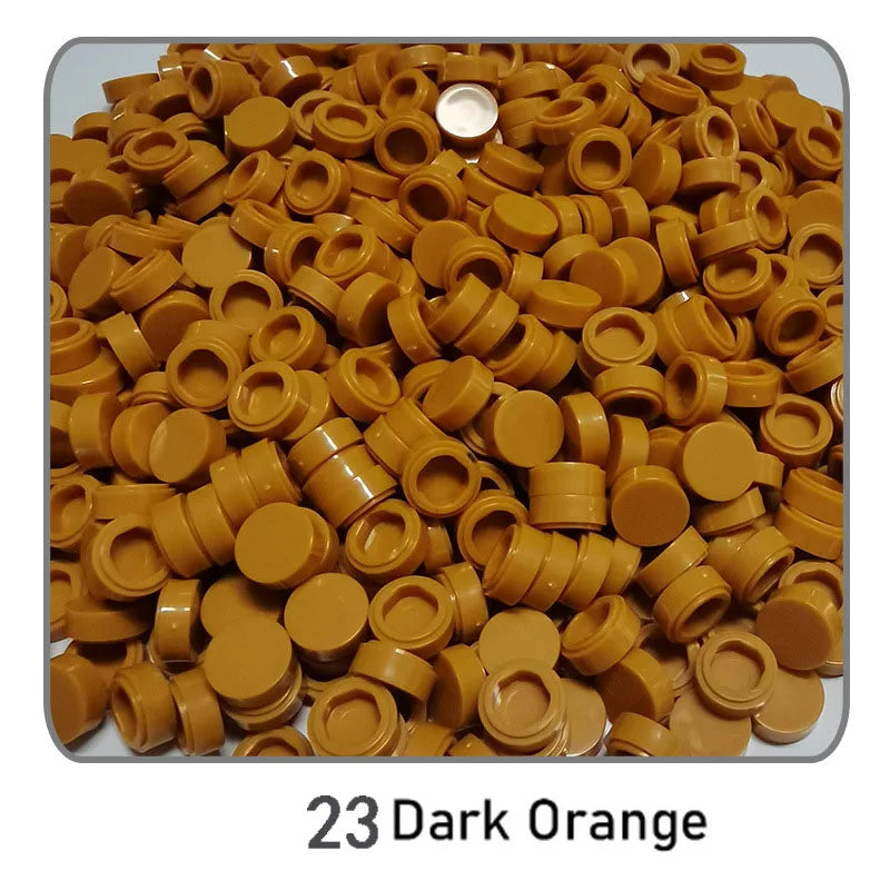 1000Pcs 1x1 Round Building Blocks Set - 52 Color DIY Creative Educational Bricks Compatible with 98138 Toy Kits for Kids