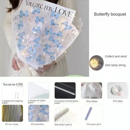 Butterfly Bouquet DIY – Handmade Artificial Flowers, Thoughtful Gift for Girlfriend, Birthday, Proposal & Wedding Decoration