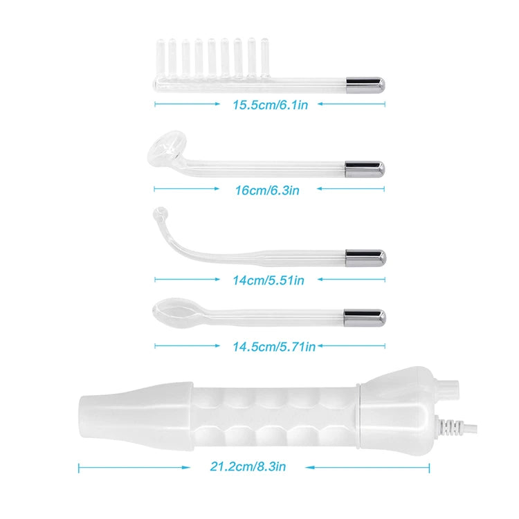 4 in 1 Electrode Glass Tube Machine - High Frequency Skin Spot Acne Wand for Facial Spa & Skin Care Electrotherapy