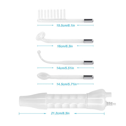 4 in 1 Electrode Glass Tube Machine - High Frequency Skin Spot Acne Wand for Facial Spa & Skin Care Electrotherapy