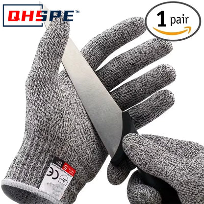 Level 5 HPPE Cut-Resistant Gloves – Protective Knitted Gloves for Kitchen, Gardening, Glass Handling, and Construction