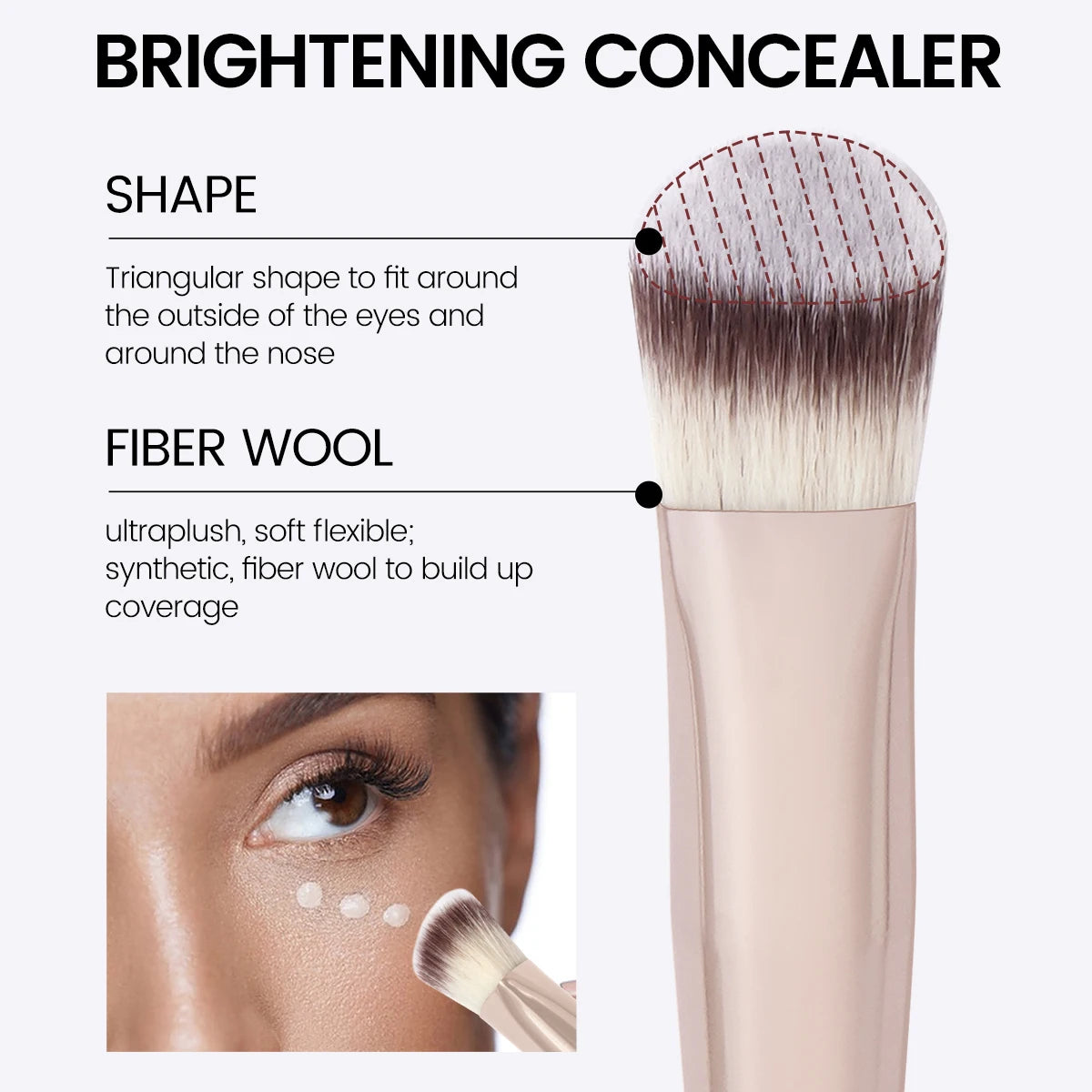 MAANGE Under Eye Concealer Brush - Triangle Foundation & Liquid Cream Blending Makeup Brush
