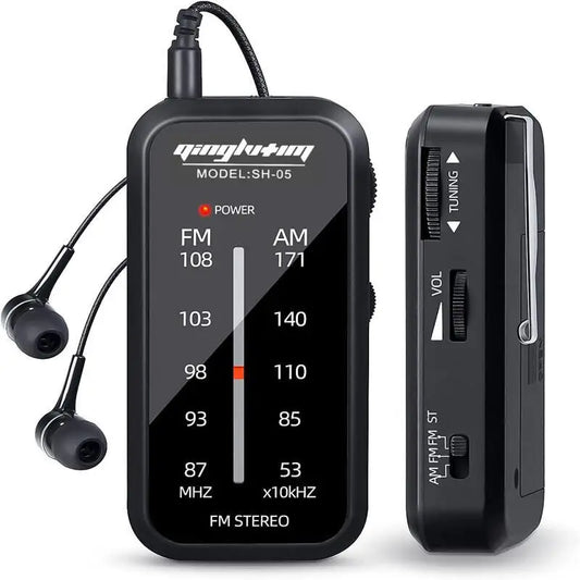 Mini Portable Walkman Radio - AM/FM Handheld Stereo Music Player with Headphones, AAA Battery Powered for Hiking & Walking