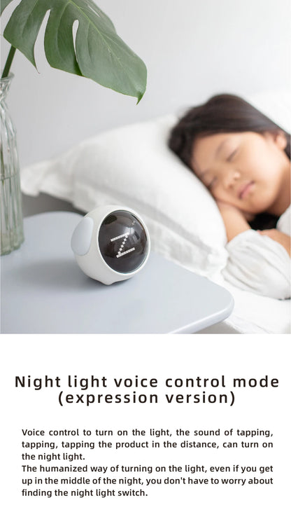 Digital Kids Alarm Clock with Light — Cute Cartoon Emotion Table Clock for Children