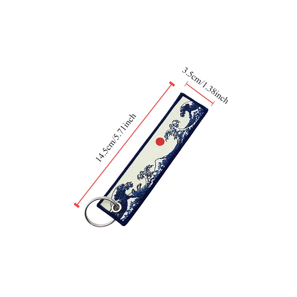 Hokkaido Waves Nylon Keychain Lanyard – JDM Style for Honda, Toyota & Auto Accessories