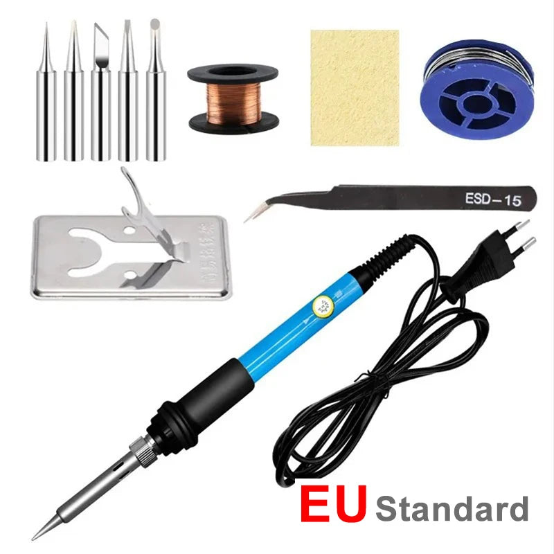 60W Adjustable Temperature Electric Soldering Iron – Precision Welding & Repair Tool (Check Local Voltage)