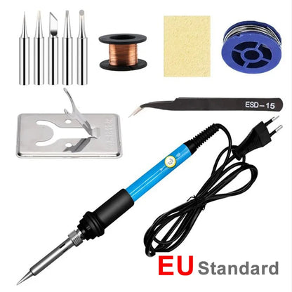 60W Adjustable Temperature Electric Soldering Iron – Precision Welding & Repair Tool (Check Local Voltage)