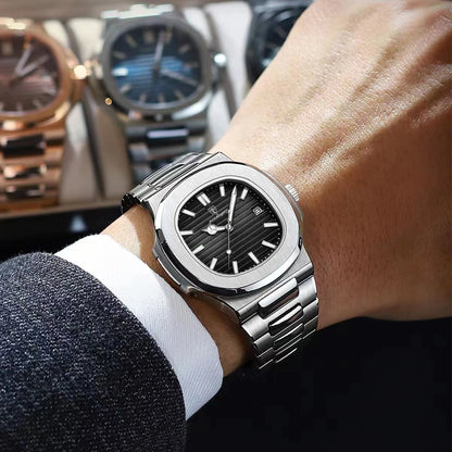 POEDAGAR Luxury Men's Sports Watch — Waterproof Luminous Quartz Wristwatch with Square Dial & Date