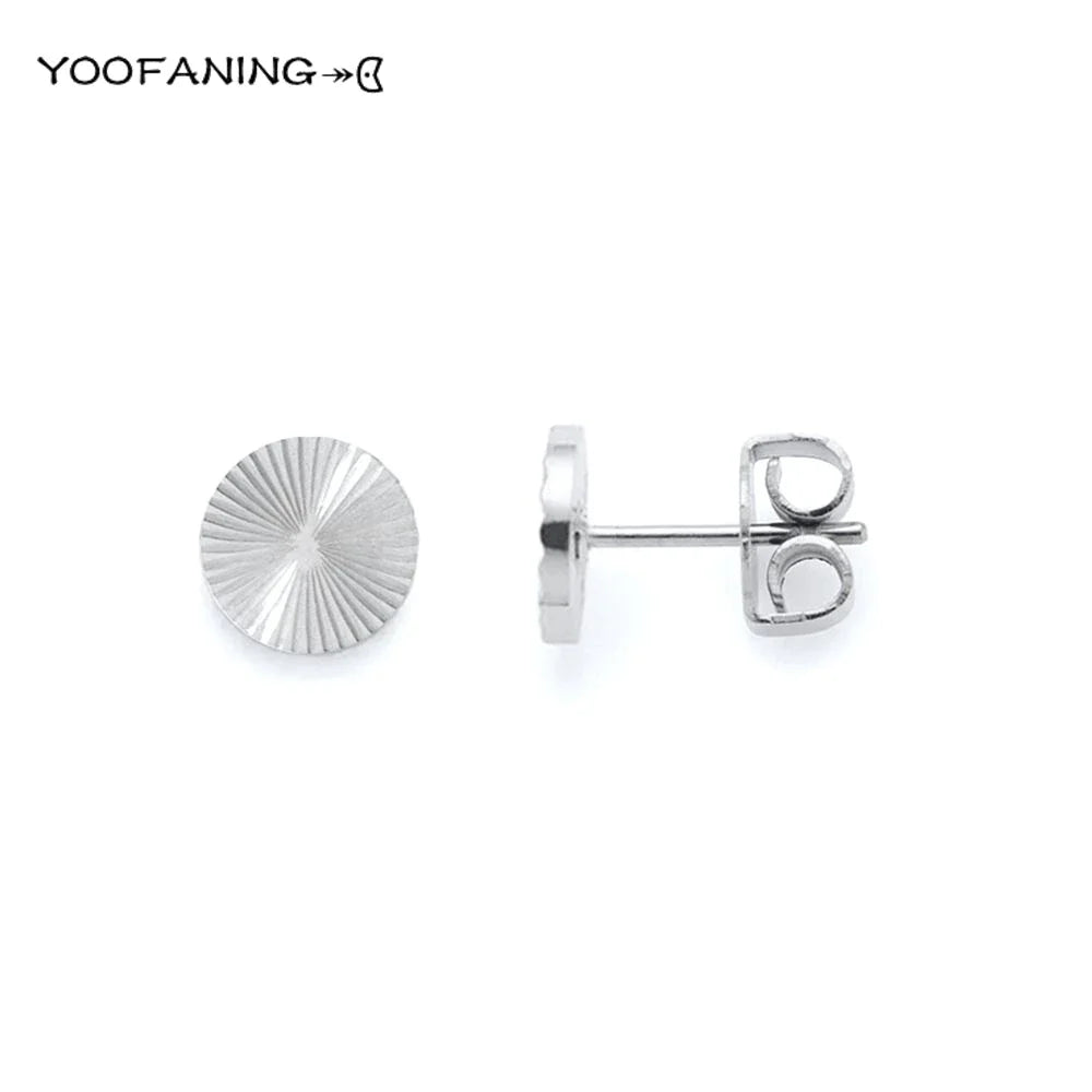 925 Sterling Silver Ear Needle Earrings – Simple Circular Gold & Silver Studs for Women Jewelry (Multiple Sizes)