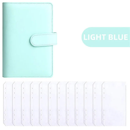 PU Leather Budget Binder with Cash Envelopes – A6 Planner Organizer, Zip Pockets for Saving Money, Small French Budget Pouch