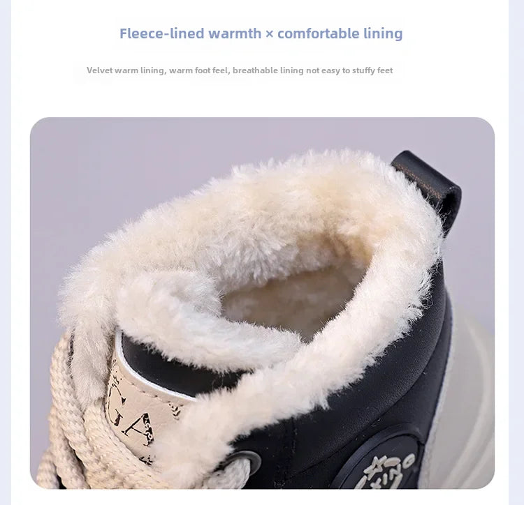 Women's Winter 2023 Flat Boots – Fleece-Lined High-Top Warm Cotton Shoes Hx-Q037