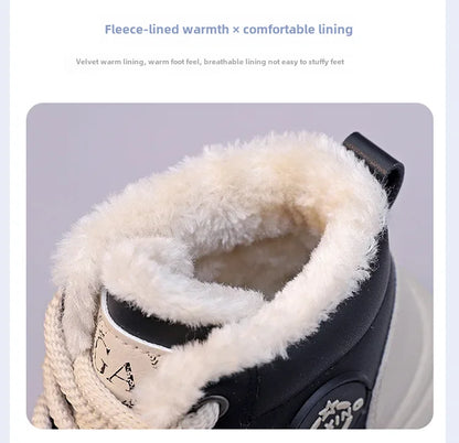 Women's Winter 2023 Flat Boots – Fleece-Lined High-Top Warm Cotton Shoes Hx-Q037