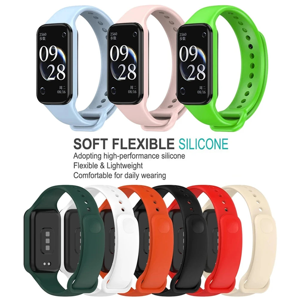 Replacement Silicone Strap for Redmi Smart Band 2 — Compatible with Xiaomi Smart Band 8, Adjustable Fitness Wristband