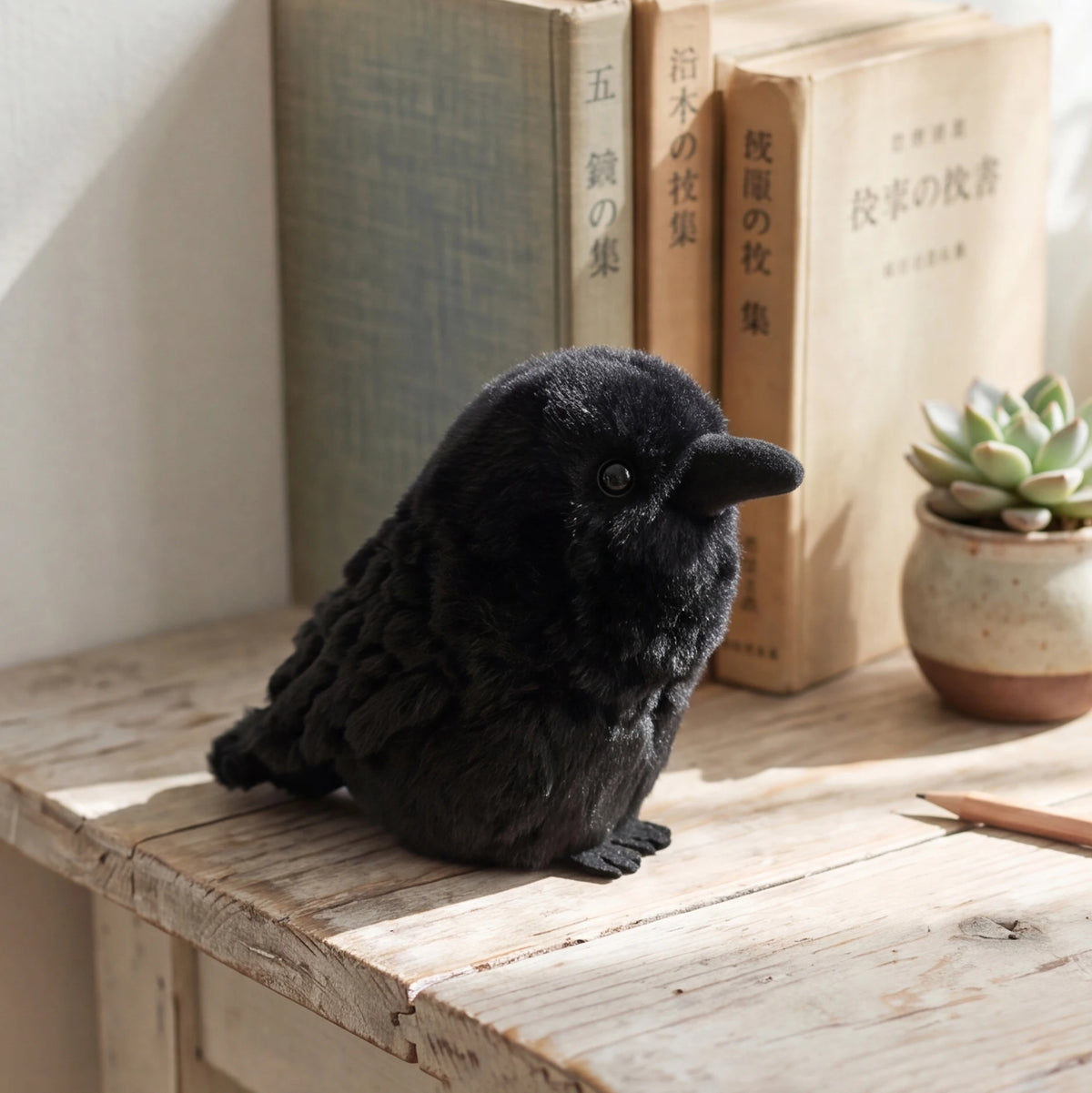 Kawaii Black Crow Plush Toy - Realistic Soft Bird Stuffed Animal for Gothic Room Decor and Gifts, 10cm or 20cm
