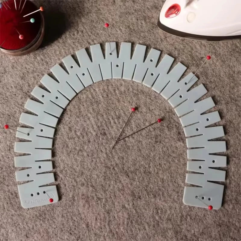 Silicone Hemmer Sewing Tool – Flexible Hem Ruler with Marking Holes for DIY Sewing & Crafting Gifts