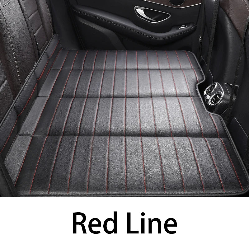Foldable Car Travel Bed for Rear Seat – Wear-Resistant PU Sleeping Pad Mattress for SUV & Sedan Trips