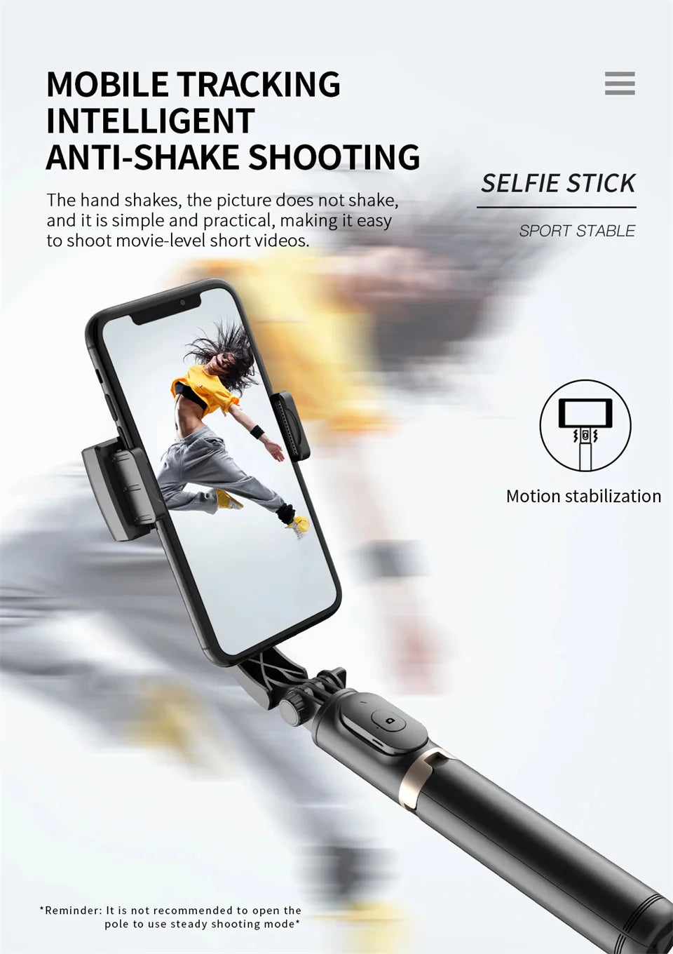 Q08 Handheld Gimbal Stabilizer with Selfie Stick & Fill Light – Bluetooth Tripod for Smartphone & Action Camera