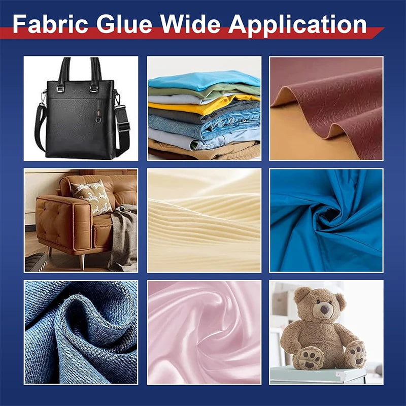 Fabric Glue Quick-Dry Adhesive — Clear Waterproof Strong Glue for DIY Cloth, Fiber, Jewelry, Crafts, and Leather Patching