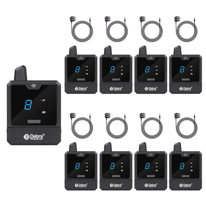 Debra Portable UHF IEM Wireless In-Ear Monitor System – Rechargeable Audio Mini for Music, Live Broadcast & Audio Monitoring