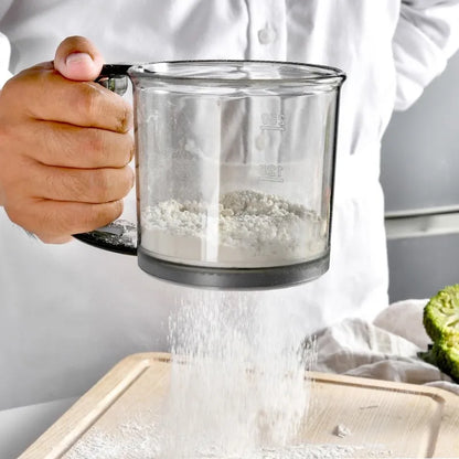 1Pcs Semi-automatic Handheld Plastic Flour Sifter - Professional Kitchen Gadget for Precise Flour Filtering
