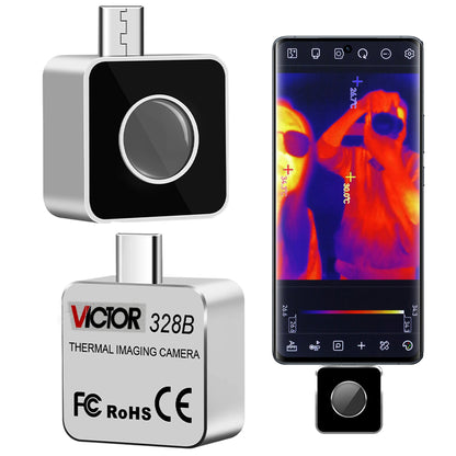 VICTOR 256×192 Android Thermal Imager - 25Hz Type-C Thermal Camera with -15°C to 600°C Range for Electrical & HVAC Inspection