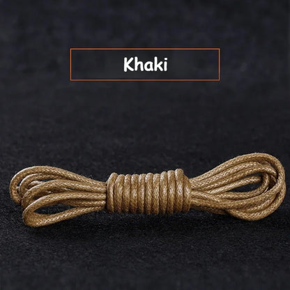 Cotton Waxed Shoe Laces - Round Leather Style Waterproof Replacement Laces for Oxford Shoes & Boots