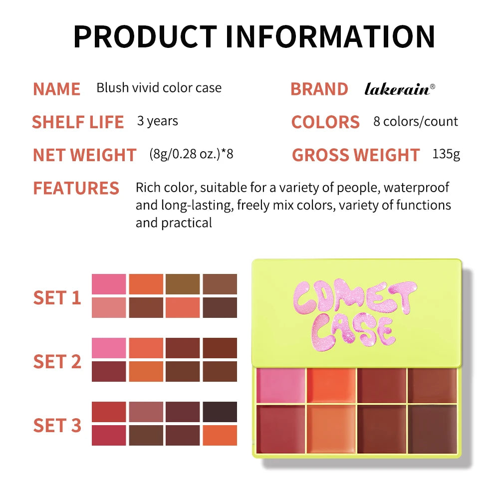 Curve Case Cream Makeup Palette - Eyebrow, Blush & Highlighter with Matte and Shimmer Finishes