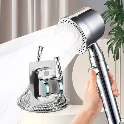 High Pressure Water Saving Shower Head - 5 Mode Handheld Bathroom Filter Spray with One Button Stop Function