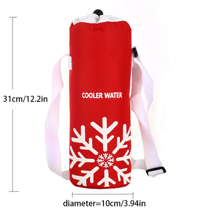 Universal Insulated Water Bottle Cooler Bag - Leakproof High Capacity Outdoor Bottle Pouch with Ice Pack