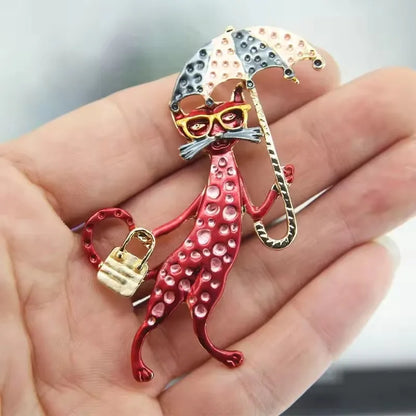 Women's Fashion Cat Brooch Pin - Cute Animal Jewelry Accessory for Clothing, Bags & Stylish Decor