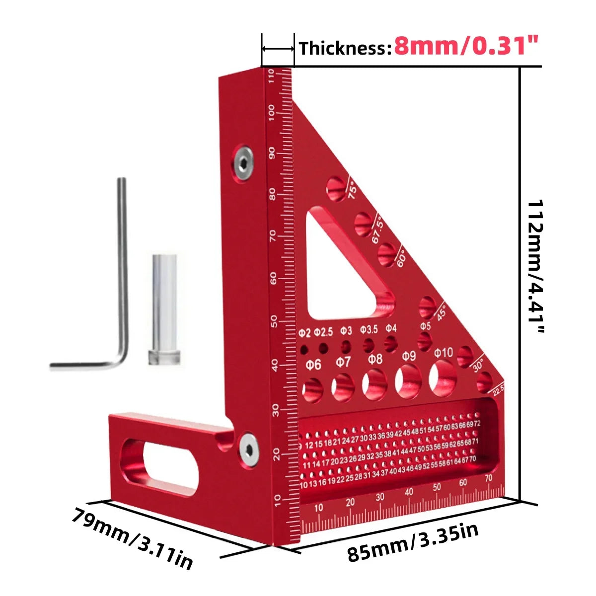 Carpenter Multi-Angle Precision Square – Aluminum T-Square Ruler for Woodworking, Construction & Engineering